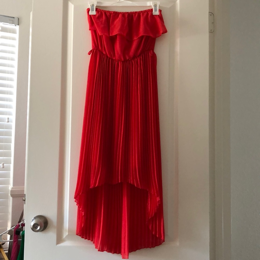 Coral Strapless Dress